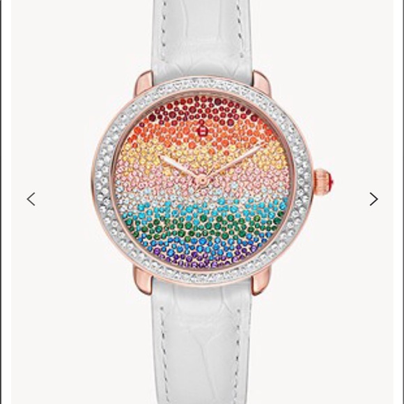 Michele Accessories - Serein Mid Carousel Pavé Pink Gold Diamond Watch